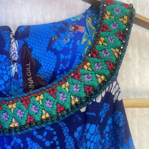 Anthropologie Ranna Gill Multicolor Paisley Halter Boteh Maxi Dress Size 2 - Picture 4 of 12